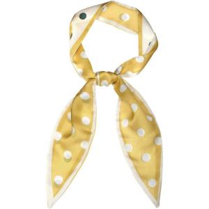 imageAllegra K Chic Polka Dots Women Neckerchief Skinny Scarves Hair Band Ribbon for Bag AccessoryYellow Big Dot