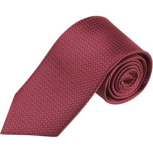 imageAllegra K Classic Solid Color Formal Necktie Plaid Ties for MenWine Red