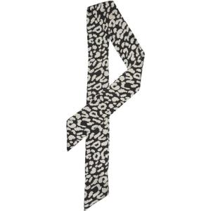 imageAllegra K Leopard Animal Print Pattern Skinny Scarf Long Neck Scarves Headband for WomenBlack