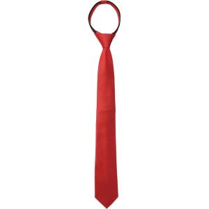 imageAllegra K Mens Skinny Pretied Solid Color Zipper Ties Neck Adjustable Strap Wedding Groom TieRed