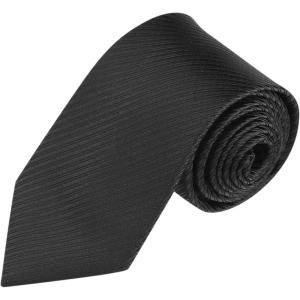 imageAllegra K Mens Solid Color Selftied Stripes Textured Wide Tie Neck Wedding Formal TiesBlack