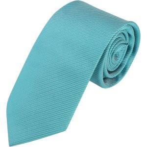 imageAllegra K Mens Solid Color Selftied Stripes Textured Wide Tie Neck Wedding Formal TiesLake Blue