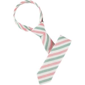 imageAllegra K Mens Stripe Necktie SelfTied Linen Slim Ties for Business CasualGreen Pink