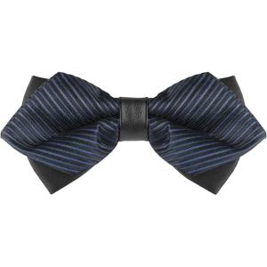 imageAllegra K Mens Striped PreTied Bow Tie Adjustable Neck Bowties Wedding Formal TiesBlue