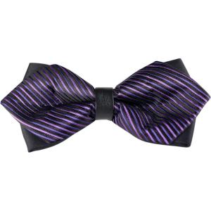imageAllegra K Mens Striped PreTied Bow Tie Adjustable Neck Bowties Wedding Formal TiesPurple
