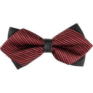 imageAllegra K Mens Striped PreTied Bow Tie Adjustable Neck Bowties Wedding Formal TiesRed