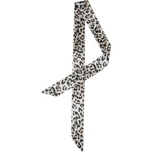 imageAllegra K Skinny Scarf Womens Thin Long Neckscarf Fashion Leopard Print Hairband Waistband Bag Handle AccessoryBrown Gray