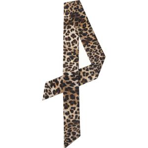 imageAllegra K Skinny Scarf Womens Thin Long Neckscarf Fashion Leopard Print Hairband Waistband Bag Handle AccessoryCoffee