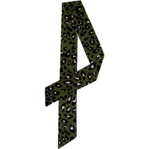 imageAllegra K Skinny Scarf Womens Thin Long Neckscarf Fashion Leopard Print Hairband Waistband Bag Handle AccessoryDark Green