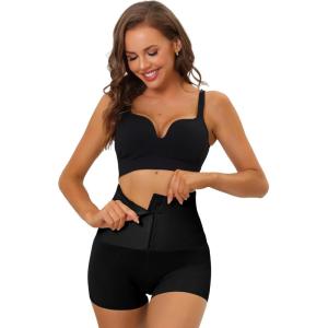imageAllegra K Tummy Control Shapewear for Women High Waisted Front Hook Closure Butt Lifting Shorts Body ShaperBlack