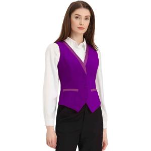 imageAllegra K Waistcoat for Womens Steampunk Velvet Vintage 2025 Sleeveless Blazer Dressy Suit VestsPurple