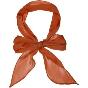 imageAllegra K Women Plain Solid Color Pure Skinny Scarf Scarves Long Neckerchief Hair BandOrange