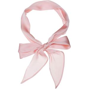 imageAllegra K Women Plain Solid Color Pure Skinny Scarf Scarves Long Neckerchief Hair BandPink