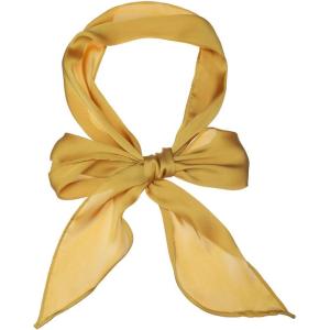 imageAllegra K Women Plain Solid Color Pure Skinny Scarf Scarves Long Neckerchief Hair BandYellow