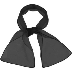imageAllegra K Women Transparent Skinny Organza Scarf Solid Color Lightweight NeckerchiefBlack