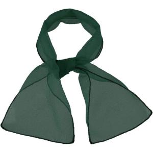 imageAllegra K Women Transparent Skinny Organza Scarf Solid Color Lightweight NeckerchiefDark Green