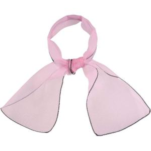 imageAllegra K Women Transparent Skinny Organza Scarf Solid Color Lightweight NeckerchiefPink