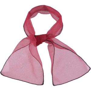 imageAllegra K Women Transparent Skinny Organza Scarf Solid Color Lightweight NeckerchiefRed
