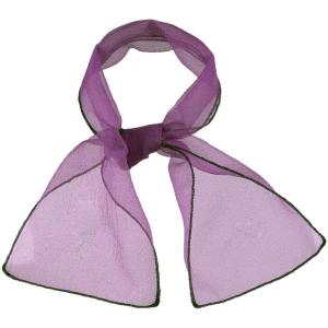 imageAllegra K Women Transparent Skinny Organza Scarf Solid Color Lightweight NeckerchiefViolet