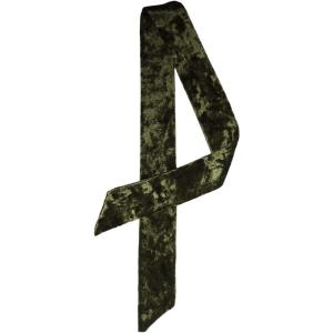 imageAllegra K Women Vintage Velvet Skinny Neck Scarves Solid Color Long Neckerchief Hairband Narrow WaistbandArmy Green
