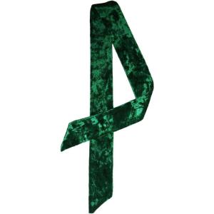 imageAllegra K Women Vintage Velvet Skinny Neck Scarves Solid Color Long Neckerchief Hairband Narrow WaistbandDark Green