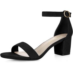 imageAllegra K Womens Open Toe Block Heel Ankle Strap SandalsBlack
