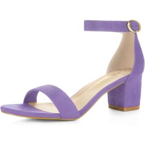 imageAllegra K Womens Open Toe Block Heel Ankle Strap SandalsPurple