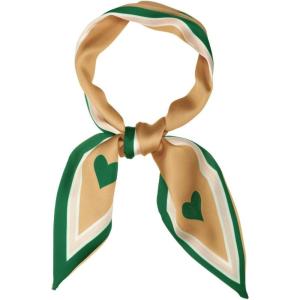 imageAllegra K Womens Skinny Scarf Ribbon Hair Band Heart Print Handbag Handle Neck ScarfChampagne Gold