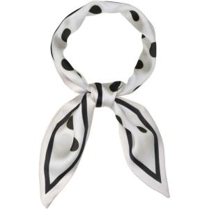 imageAllegra K Womens Skinny Scarf Ribbon Hair Band Heart Print Handbag Handle Neck ScarfWhite Dot