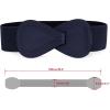 imageAllegra K 2Pcs Womens Plus Size Stretchy Waist Belt 8shaped Faux Leather Elastic Dress BeltsWhite  Navy Blue