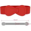 imageAllegra K 2Pcs Womens Plus Size Stretchy Waist Belt 8shaped Faux Leather Elastic Dress BeltsWhite  Red