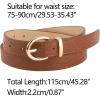 imageAllegra K Alligator Embossed Belts Leather Waist Alloy Pin Buckle Belt for WomenBrown