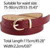 imageAllegra K Alligator Embossed Belts Leather Waist Alloy Pin Buckle Belt for WomenRed