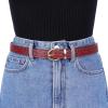 imageAllegra K Alligator Embossed Belts Leather Waist Alloy Pin Buckle Belt for WomenRed