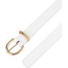 imageAllegra K Alligator Embossed Belts Leather Waist Alloy Pin Buckle Belt for WomenWhite
