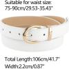 imageAllegra K Alligator Embossed Belts Leather Waist Alloy Pin Buckle Belt for WomenWhite