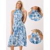 imageAllegra K Boho Summer Dress for Womens Halter Neck Sleeveless Casual Floral Print Sundress Midi DressesBlue