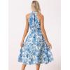 imageAllegra K Boho Summer Dress for Womens Halter Neck Sleeveless Casual Floral Print Sundress Midi DressesBlue