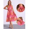 imageAllegra K Boho Summer Dress for Womens Halter Neck Sleeveless Casual Floral Print Sundress Midi DressesRose Red