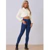 imageAllegra K Denim Jacket for Womens 2025 Casual Collared Long Sleeve Crop Jean JacketsBeige