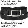 imageAllegra K Ladies Skinny Belts PU Casual Shiny Waist Belt for Dress Jeans Single Pin BuckleBlack
