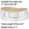 imageAllegra K Ladies Skinny Belts PU Casual Shiny Waist Belt for Dress Jeans Single Pin BuckleSilver