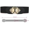 imageAllegra K Lady 236 Width Elastic Belts Faux Leather Opal Beaded Rhinestone Inlaid Stretchy Cinch Waistband for DressBlack