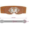 imageAllegra K Lady 236 Width Elastic Belts Faux Leather Opal Beaded Rhinestone Inlaid Stretchy Cinch Waistband for DressCamel
