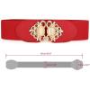 imageAllegra K Lady 236 Width Elastic Belts Faux Leather Opal Beaded Rhinestone Inlaid Stretchy Cinch Waistband for DressRed