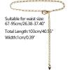 imageAllegra K Rhinestone Belt for Women Sparkle Chain Plus Size Waist Belt for Jeans Tunic DressesWhite Gold