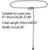 imageAllegra K Rhinestone Belt for Women Sparkle Chain Plus Size Waist Belt for Jeans Tunic DressesWhite Silver