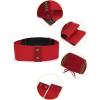 imageAllegra K Rope Decor Elastic Band Press Stud Button Closure 3 Width Waist BeltRed