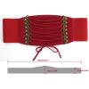 imageAllegra K Rope Decor Elastic Band Press Stud Button Closure 3 Width Waist BeltRed