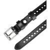 imageAllegra K Skinny Leather Belt for Women Hollowout Thin Waist Belts for Jeans Dress 07 Inches WidthBlack
